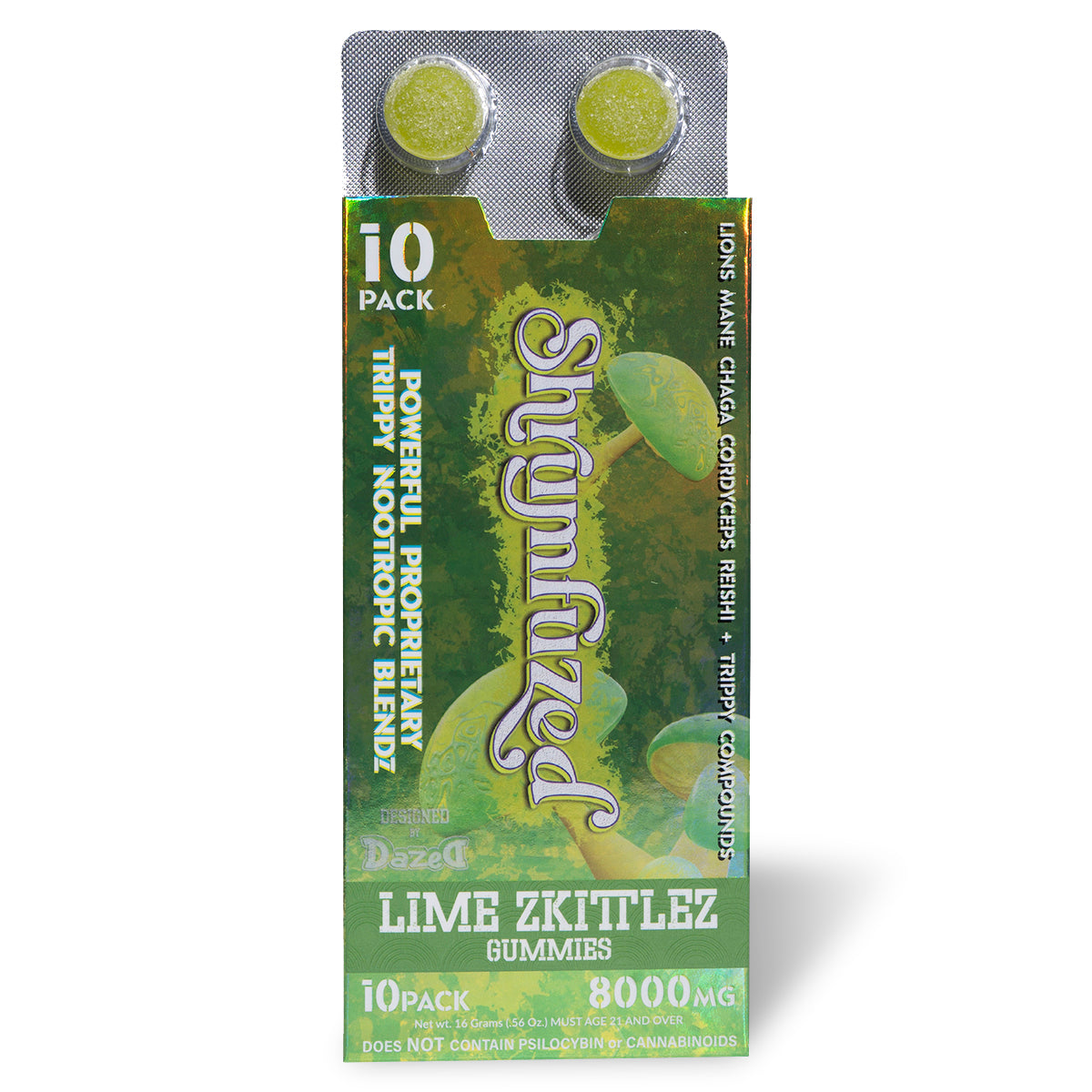 Shrumfuzed Gummies 10ct - 800mg Lime Zkittlez