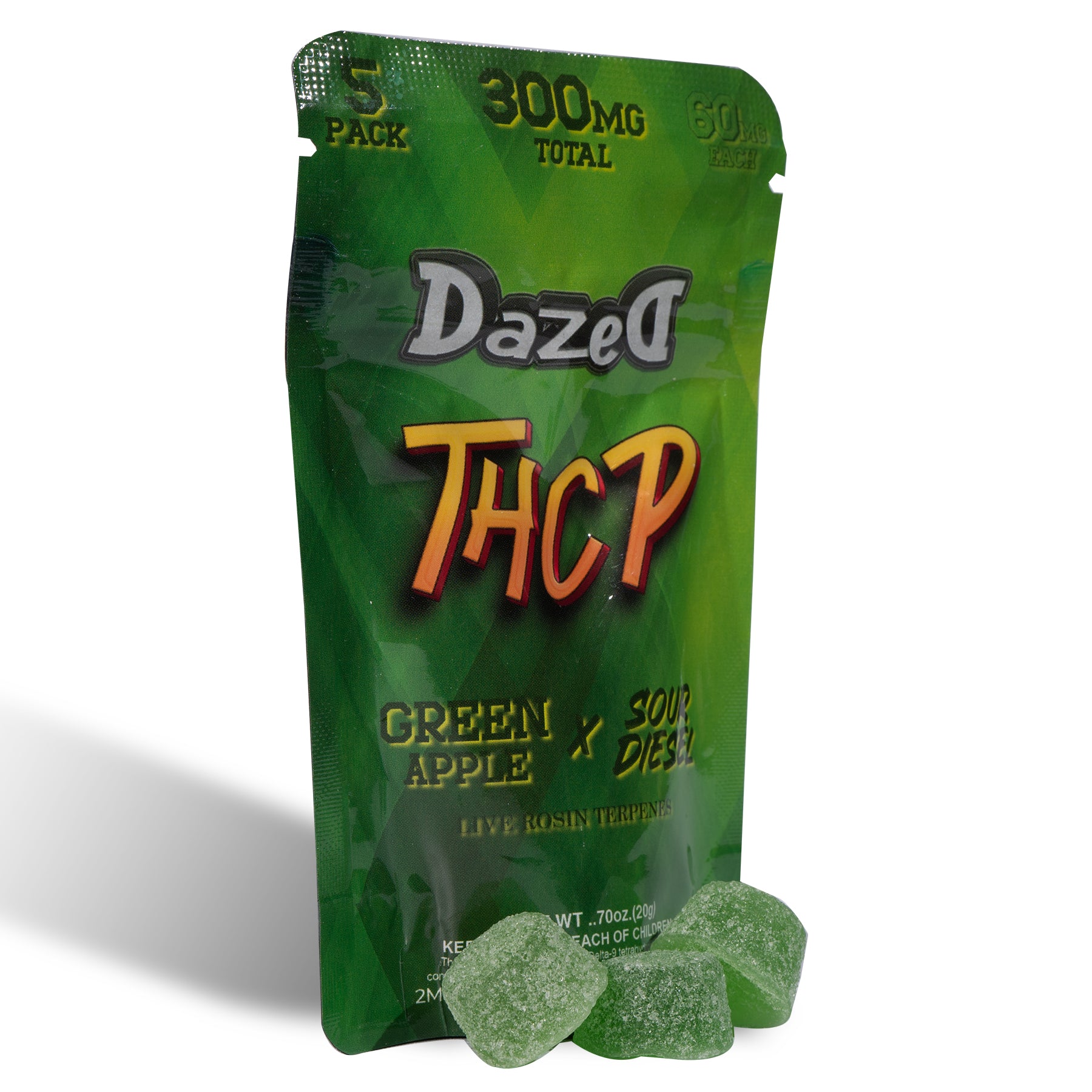 THCP Gummies - Green Apple 5pc [60MG]